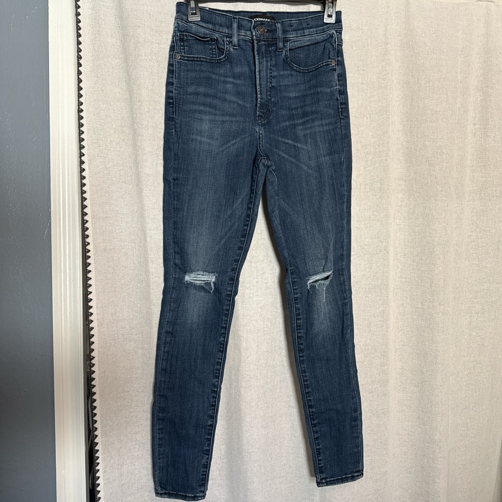 Express Dark Wash Hi-rise Skinny Jeans